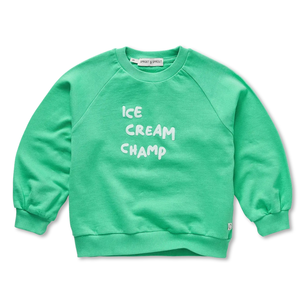 Sproet en Sprout Raglan Sweatshirt Ice Cream Champ Jade Green