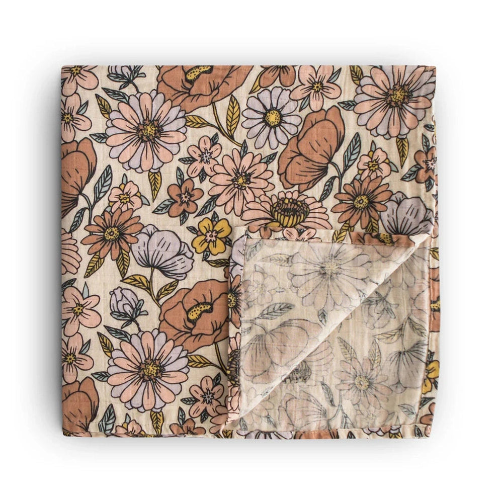 Mushie Hydrofiele Doek / Tetradoek / Swaddledoek / Inbakerdoek 120x120 - Retro Flowers