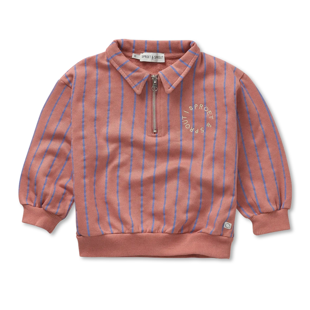 Sproet en Sprout Sweatshirt Kraag Rits Rose Dawn