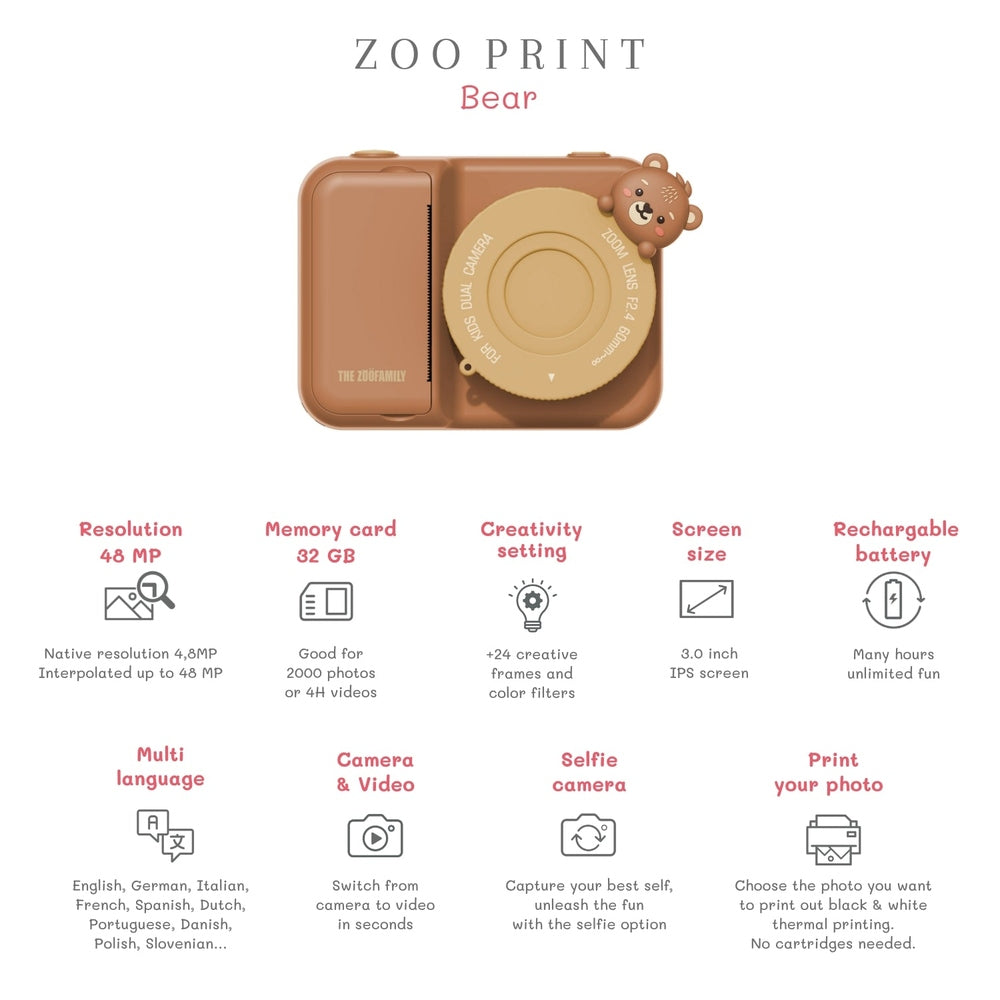 The Zoofamily Zoo Print - Beer | Kindercamera Met Instant Printing