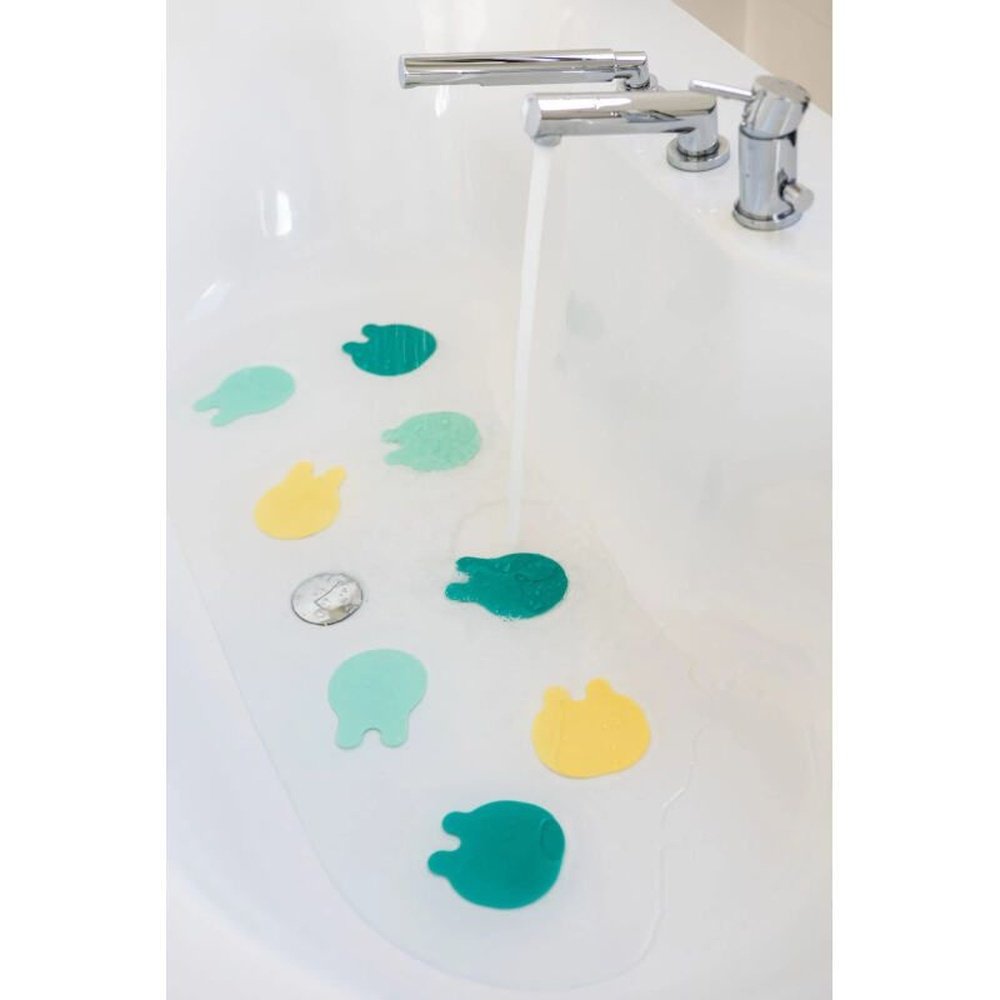 Anti-Slip Pads Voor Bad - Grippi Bath Buddies 8 Stuks - Green/Yellow