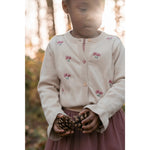 Little Dutch Gebreide Cardigan - Sand Met Bloemetjes