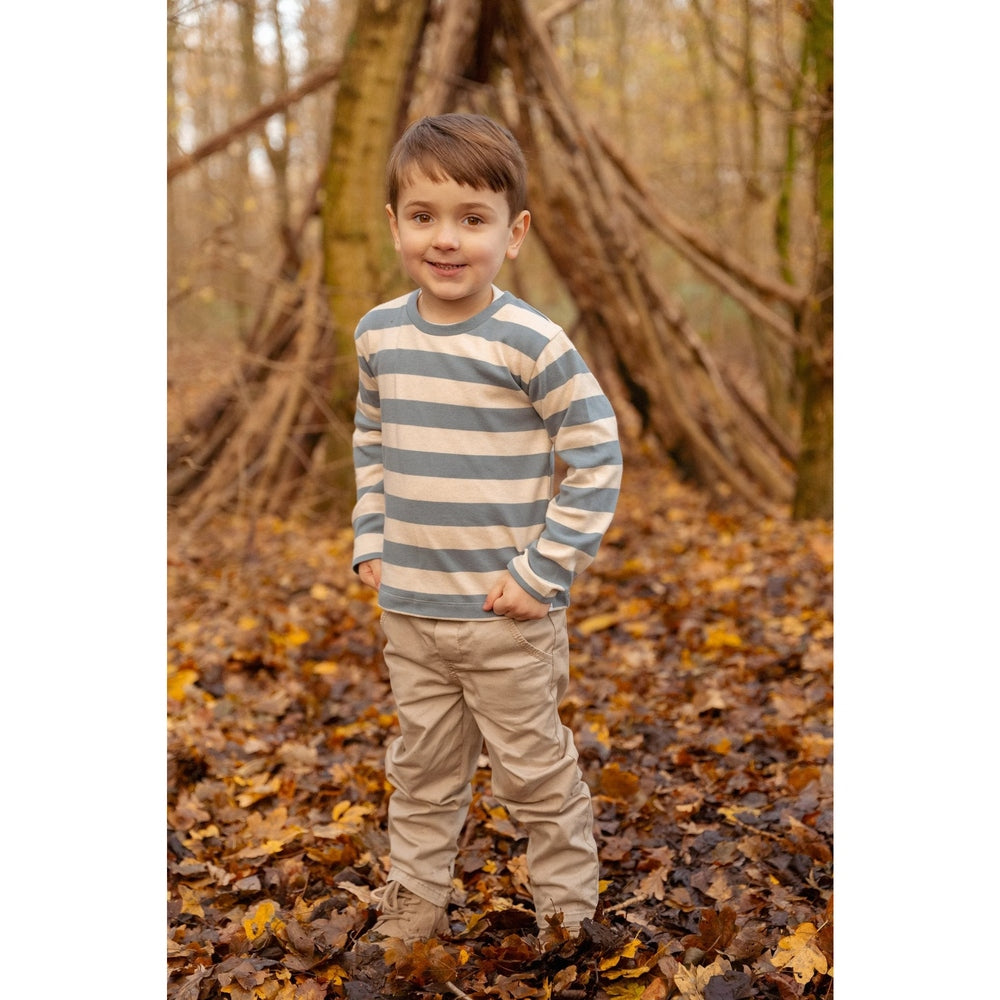 Little Dutch T-shirt Lange Mouwen Met Strepen - Stone Blue