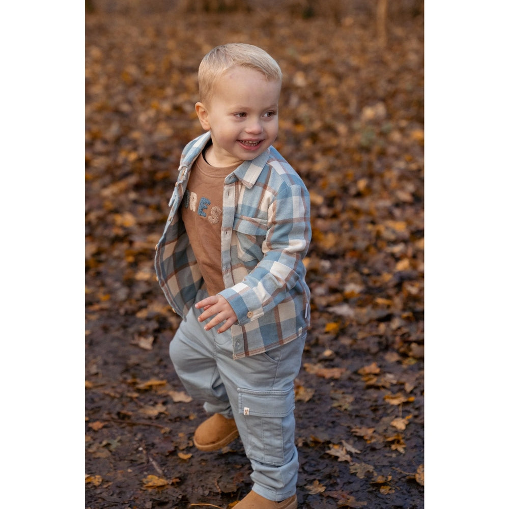 Little Dutch Flanellen Overhemd Met Klassieke Ruitenprint - Stone Blue