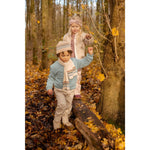 Little Dutch Gebreide Muts Met Gekleurde Strepen - Taupe