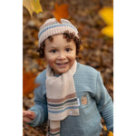 Little Dutch Gebreide Muts Met Gekleurde Strepen - Taupe