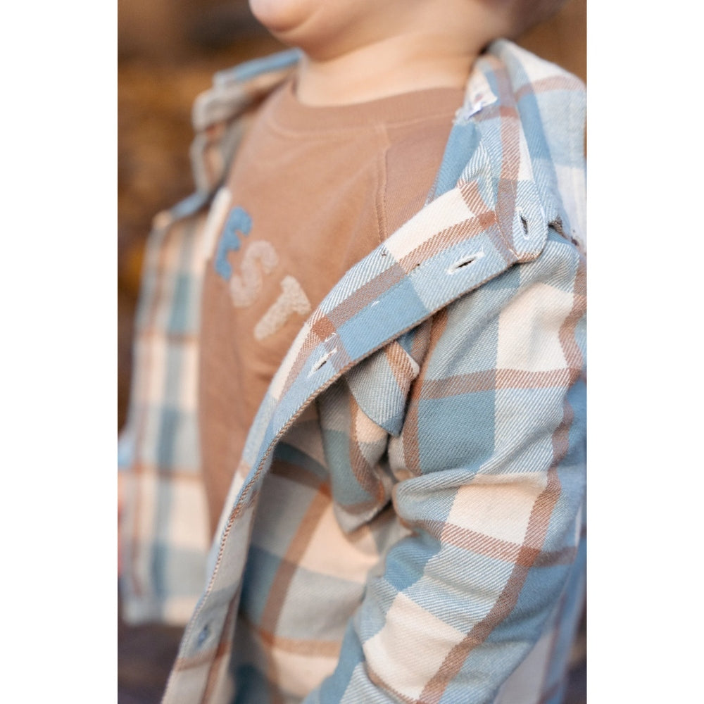 Little Dutch Flanellen Overhemd Met Klassieke Ruitenprint - Stone Blue