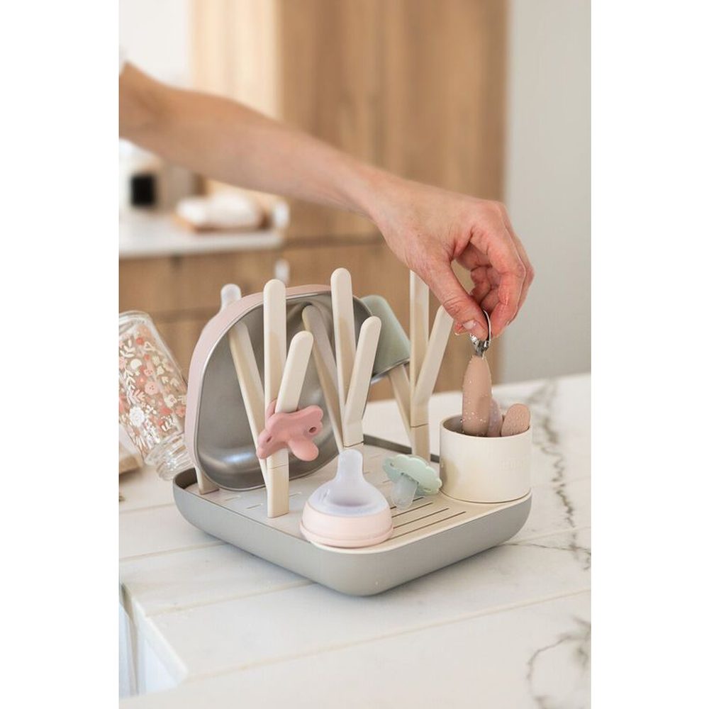 Béaba Flessendroogrek Clay – Modulair & Compact Afdruiprekje – Voor Zuigflessen, Spenen & Accessoires – Eco Design