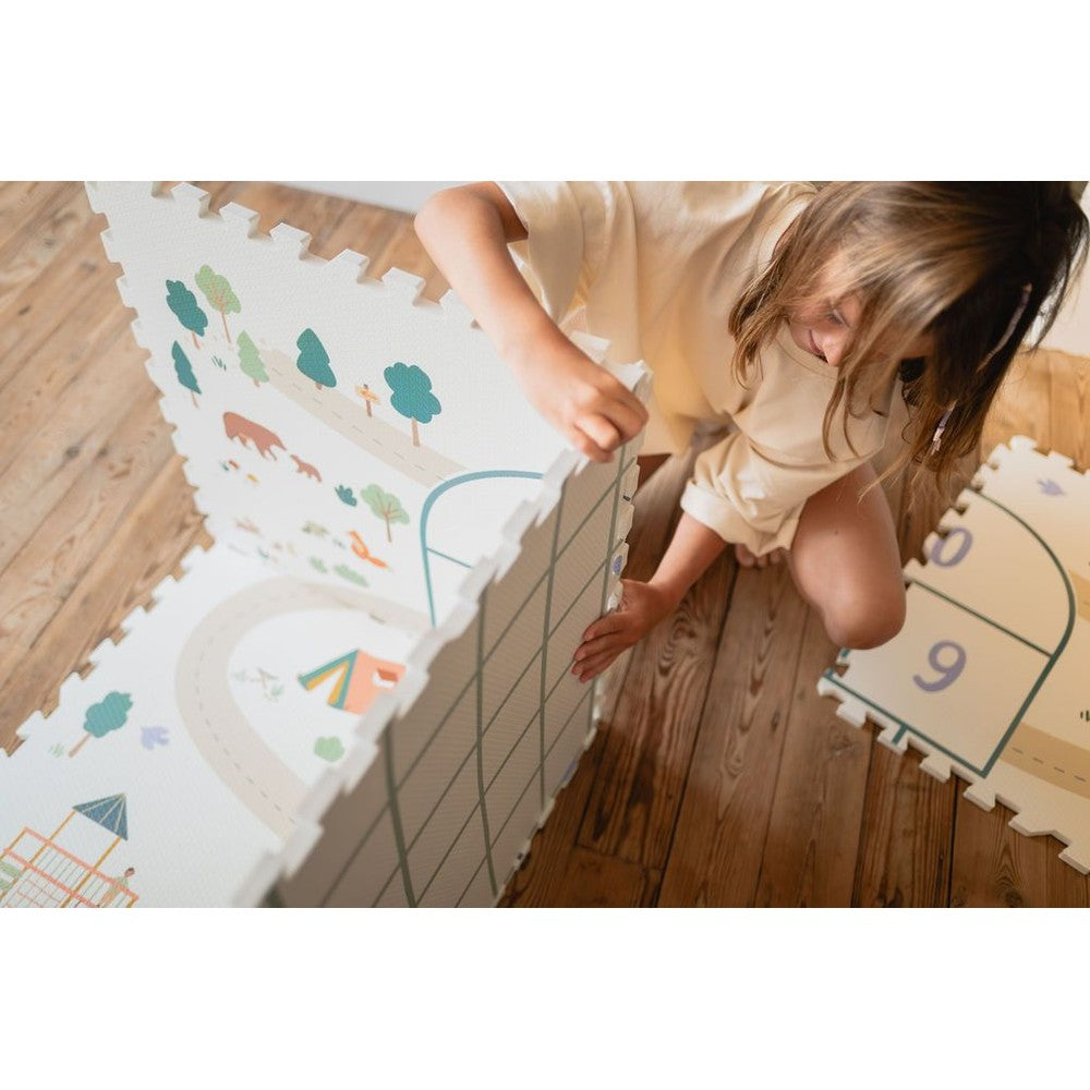 Play&Go Speeltapijt Puzzel - Eevaa 2In1 Puzzelmat/Opbergbox - Tiloo Hopscotch | Foam
