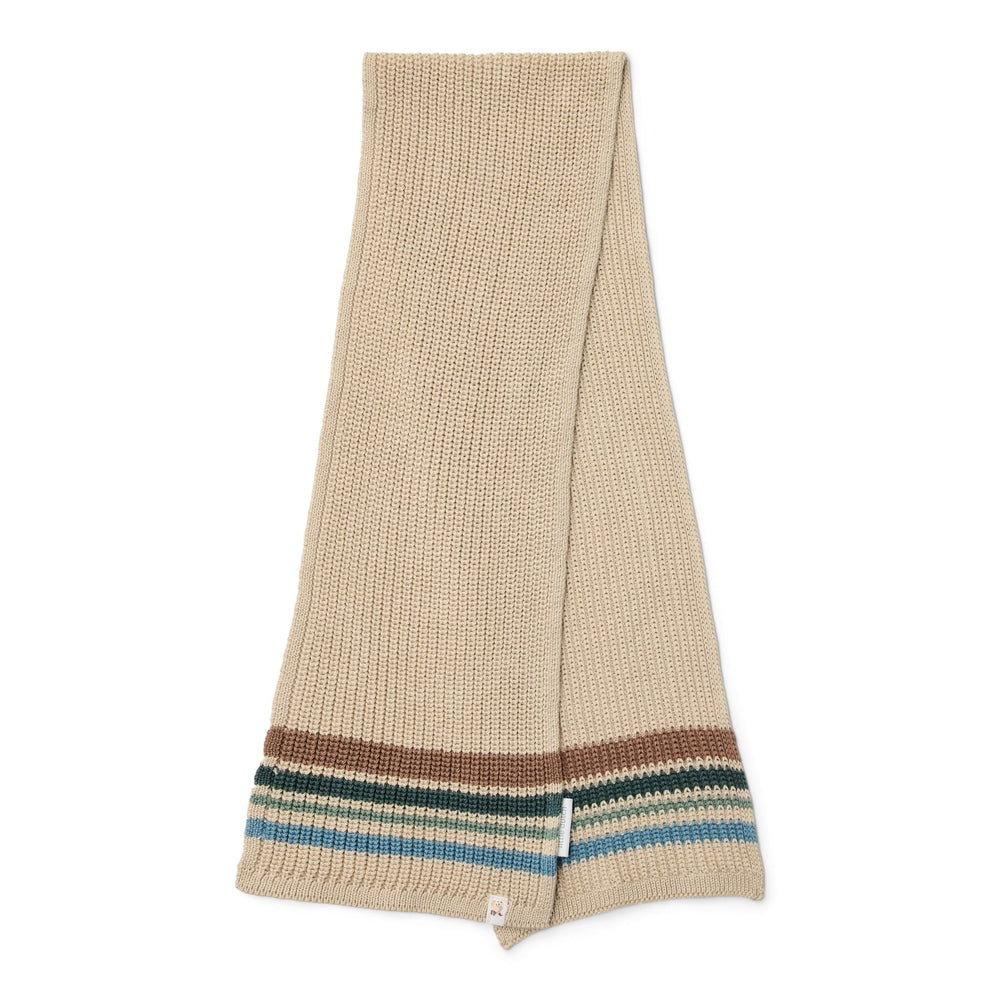 Little Dutch Gebreide Sjaal Met Gekleurde Strepen - Taupe