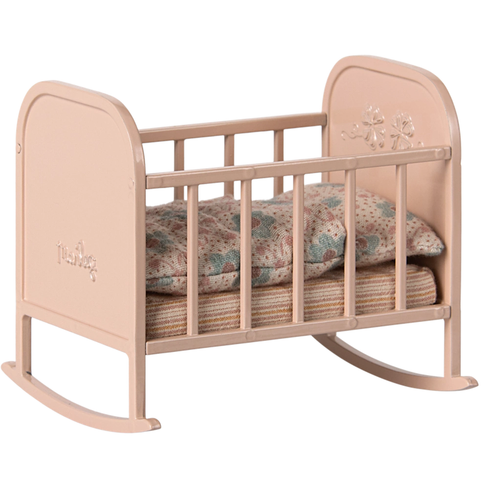 Maileg Miniatuur Wieg Muis - Lichtroze