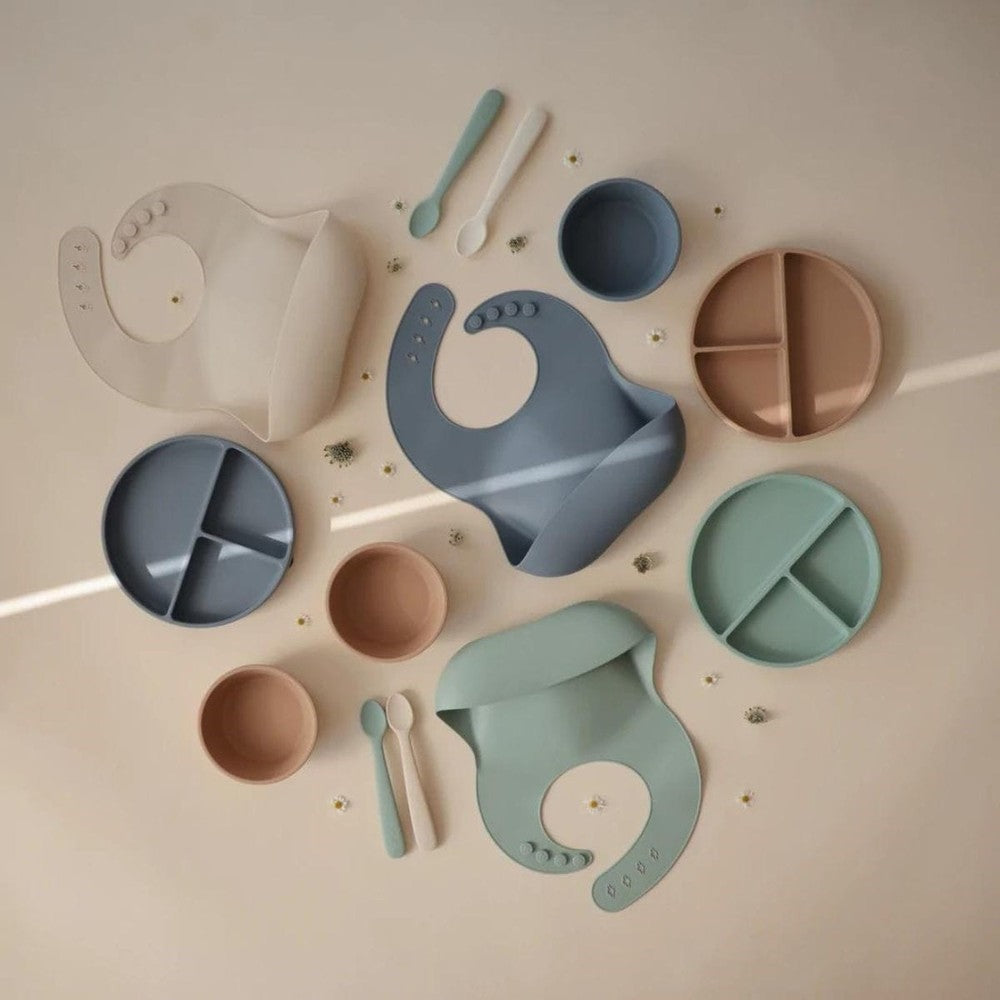 Mushie Silicone Slabbetje - Cambridge Blue