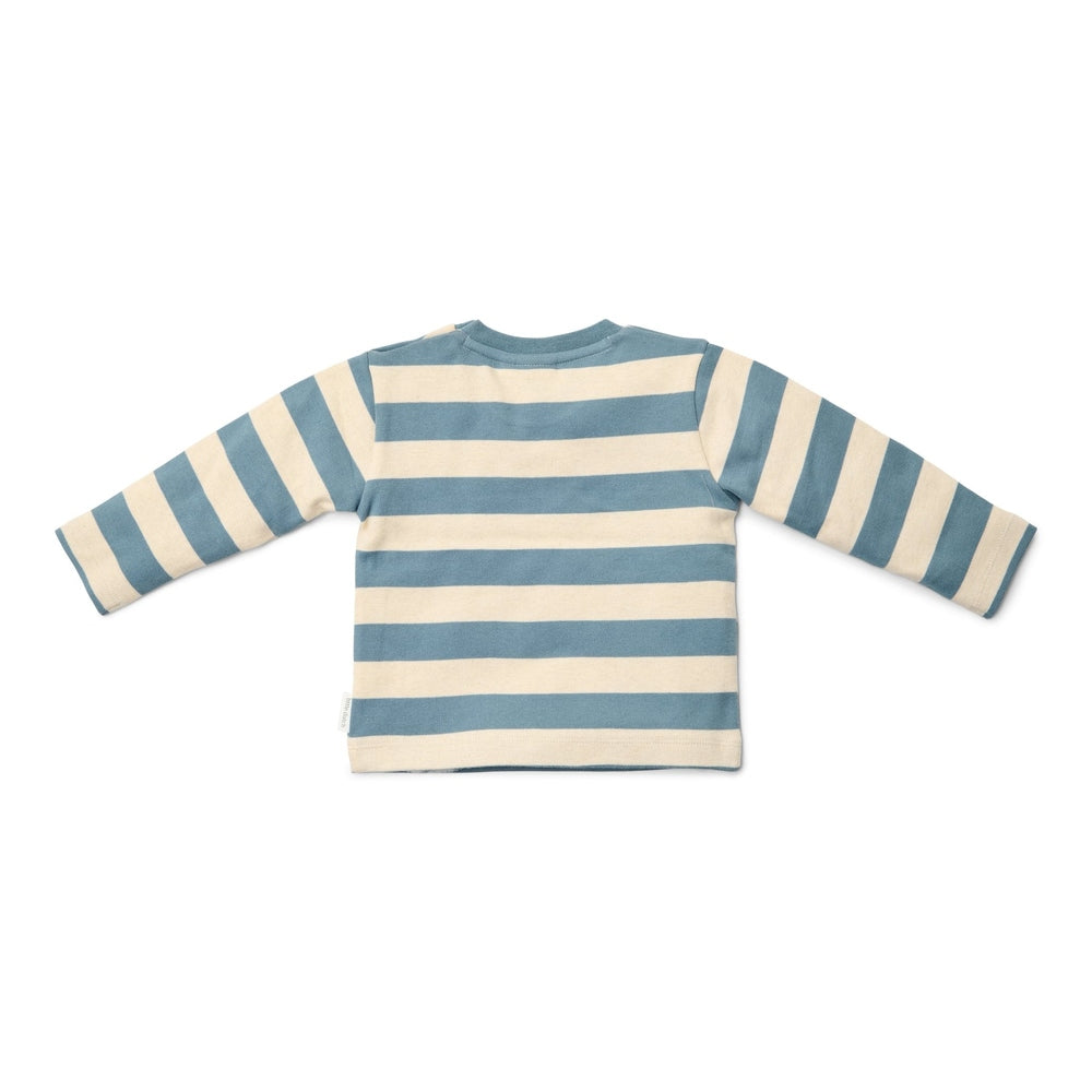 Little Dutch T-shirt Lange Mouwen Met Strepen - Stone Blue