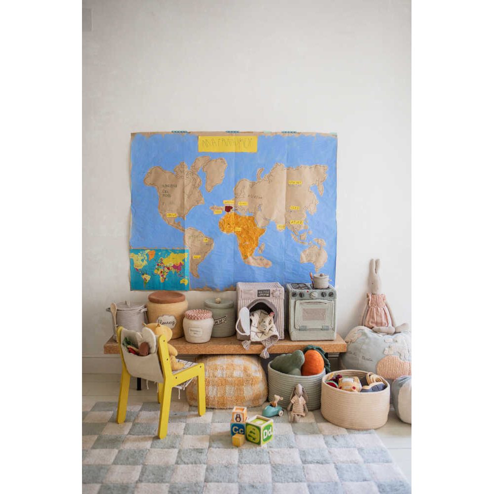 Lorena Canals Wasbaar Tapijt Kitchen Tiles Blue Sage 90x130cm