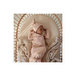 MUSHIE RIBBED KNOTTED BABY GOWN - BEIGE MELANGE