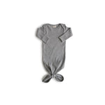 MUSHIE RIBBED KNOTTED BABY GOWN - GRAY MELANGE