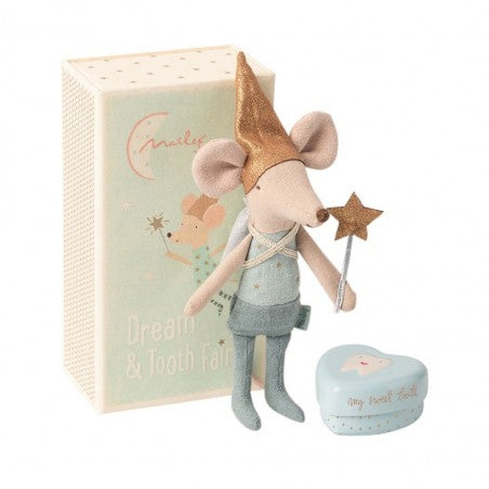 TOOTH FAIRY MOUSE IN MATCHBOX-BLUE
